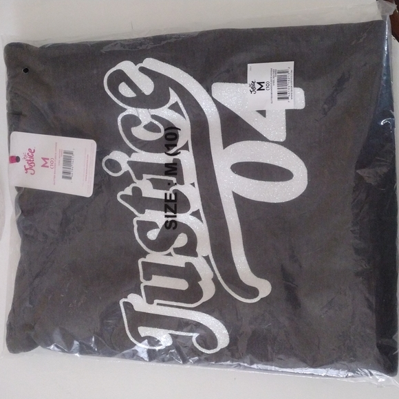 Justice Graphic Hoodie Glitter Branded Fleece. M(10) - Picture 3 of 15